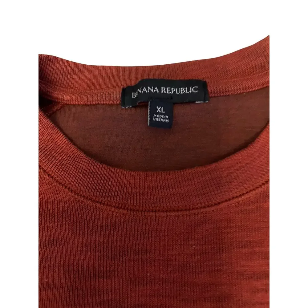 Banana Republic XL Merino Wool Blend Sweater Rust Orange Crewneck
